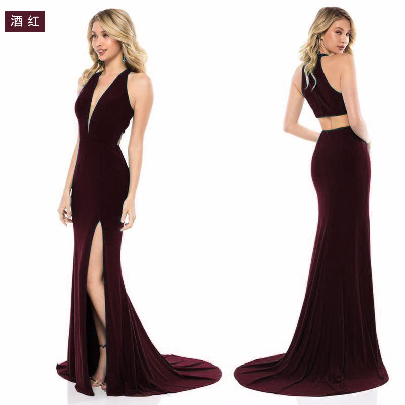 Women's Dress Sexy V-neck Sleeveless Dress Long Dress