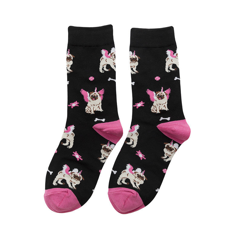 Women's Socks Hip-hop Trend Women's Mid-tube Cotton Socks Cartoon Personalized Socks Cute Man-5PRS