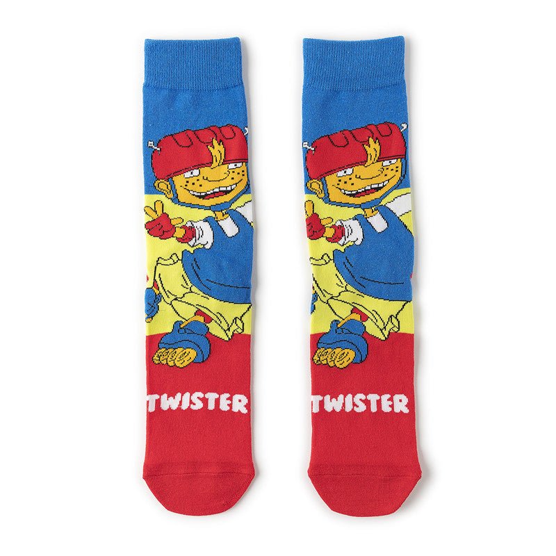 Medium Tube Personalized Animation Cartoon Comic Socks Male and Female Skateboard Cotton Socks-5PRS