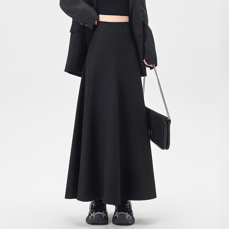 Fall Winter Fashion Skirt: Women’s Splice Design Casual A-Line Flare Slim Fit