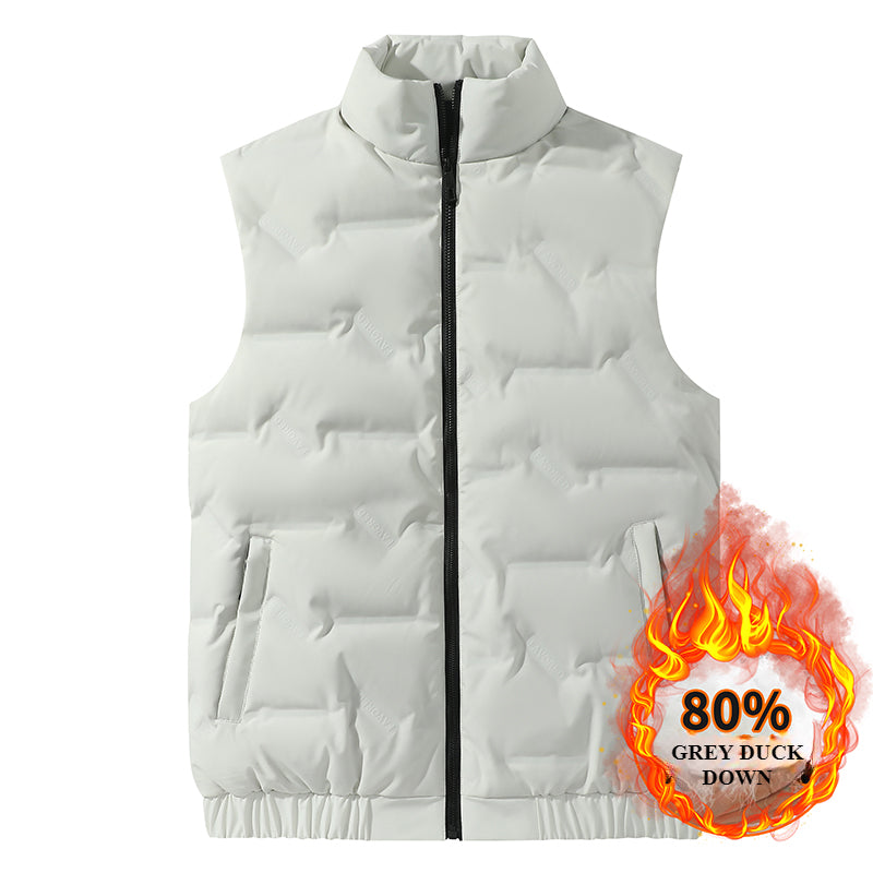80 Duck Down Popular Down Jacket Large Size Vest Men's and Women's Autumn and Winter Thermal Vest Sleeveless Short Vest Light and Thin Coat