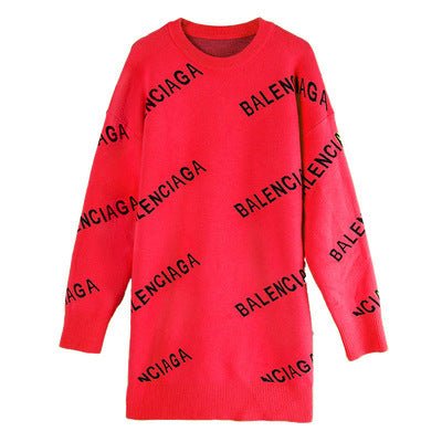Avocado Green Sweater Women's Clothing Retro Hong Kong Flavor Foreign Style Fashion Loose Large Version European Lazy Wind Wear Large Size Tide