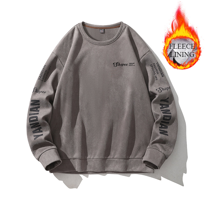 Autumn and Winter Street Trend Suede Sweater Men's Loose Versatile Top
