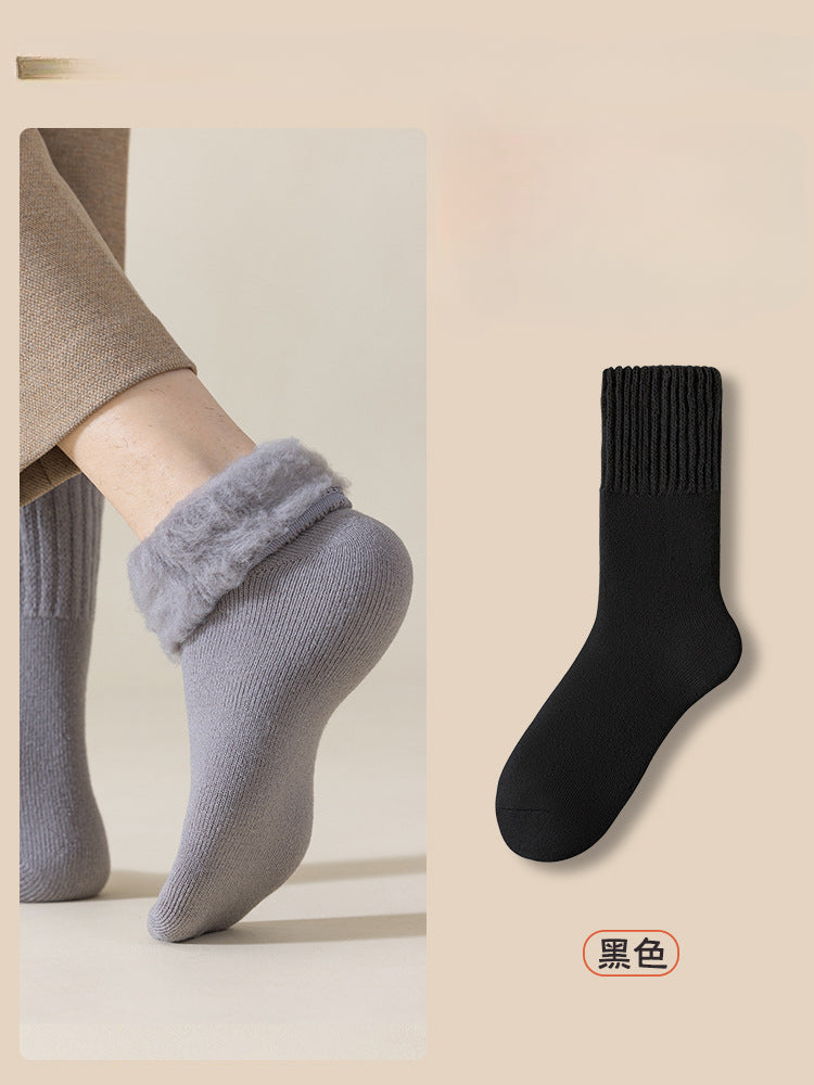 2 PRS-Heat Storage High Tube Socks Men's Piled and Thickened Warm Medium Tube Sweat-absorbing and Breathable Stockings