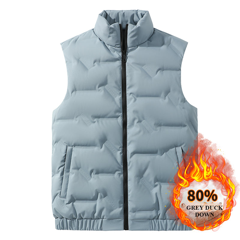 80 Duck Down Popular Down Jacket Large Size Vest Men's and Women's Autumn and Winter Thermal Vest Sleeveless Short Vest Light and Thin Coat