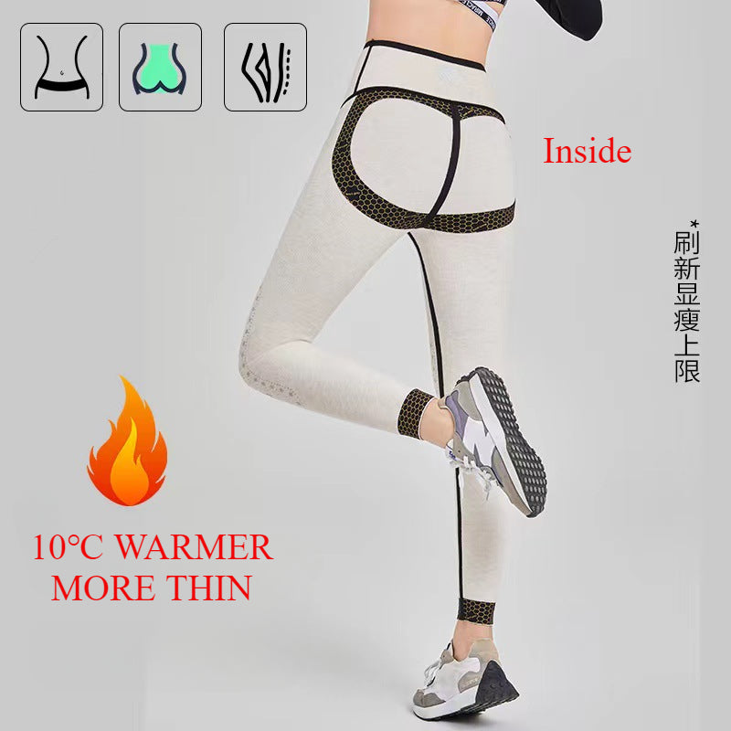 Autumn and Winter New Cashmere Protein Silk Barbie Pants Women's Outer Wear Velvet High Waist Belly Black Gold Shark Pants Leggings