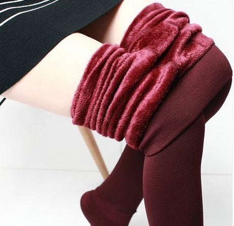Extra Large Size Fleece Thickened Pearl Fleece Leggings, Popular in Autumn and Winter, Foot-stepping and Warm Outer Wear Integrated Pants