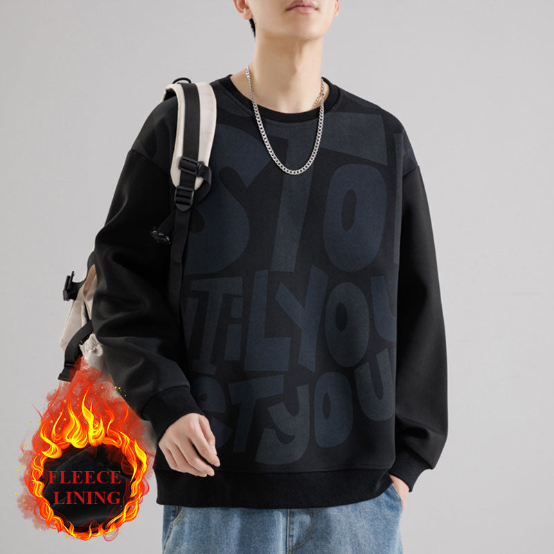 Autumn and Winter Large Size Japanese Simple Casual Sweater Men's Casual Hoodie