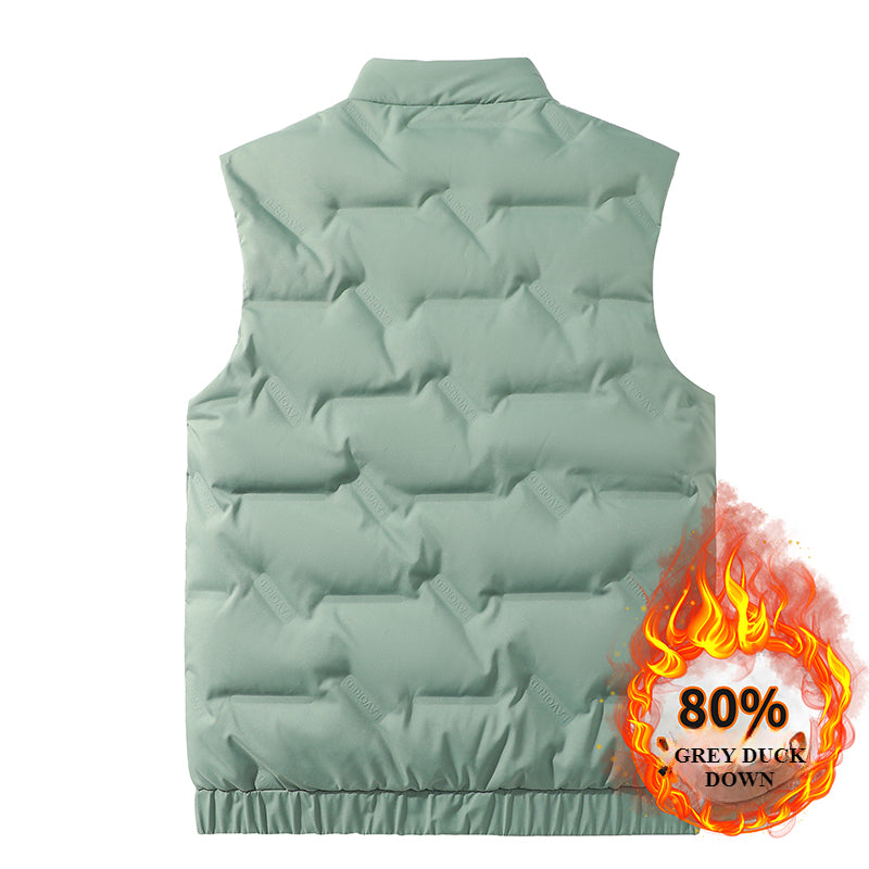80 Duck Down Popular Down Jacket Large Size Vest Men's and Women's Autumn and Winter Thermal Vest Sleeveless Short Vest Light and Thin Coat