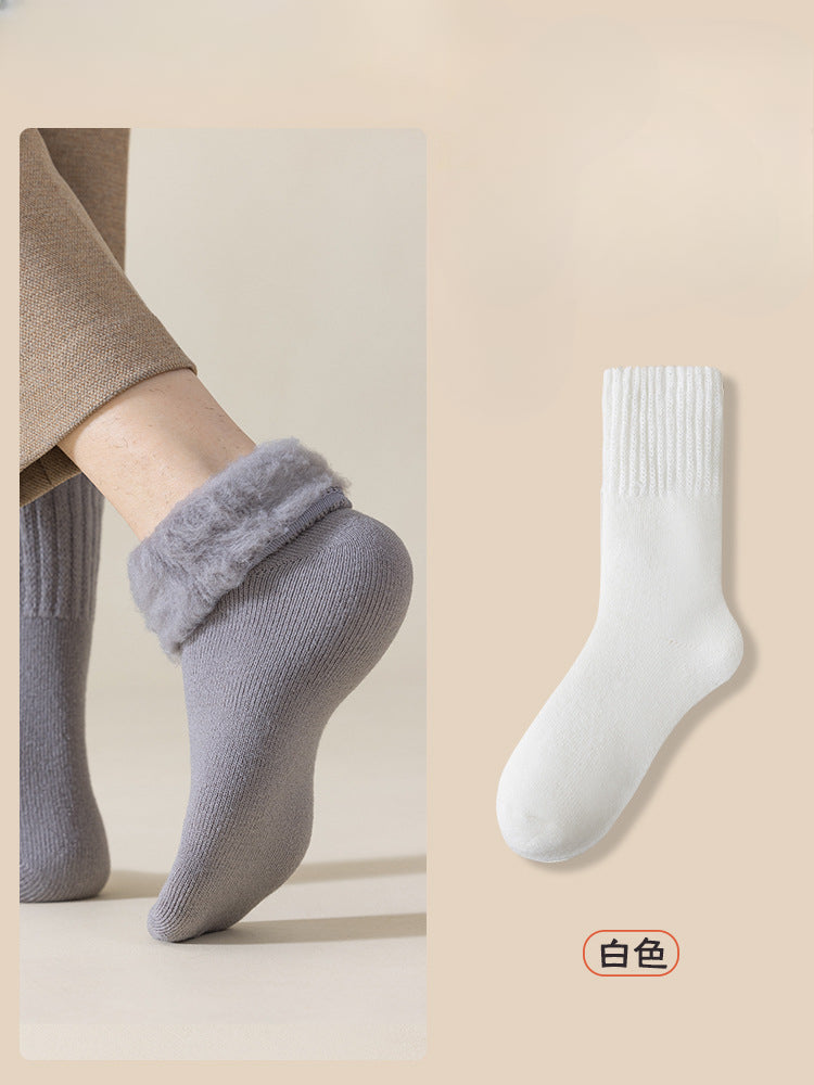 2 PRS-Heat Storage High Tube Socks Men's Piled and Thickened Warm Medium Tube Sweat-absorbing and Breathable Stockings