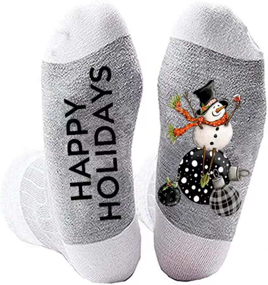Fashion Christmas Socks Unisex Custom Snowman Logo Socks with Printing on Foot