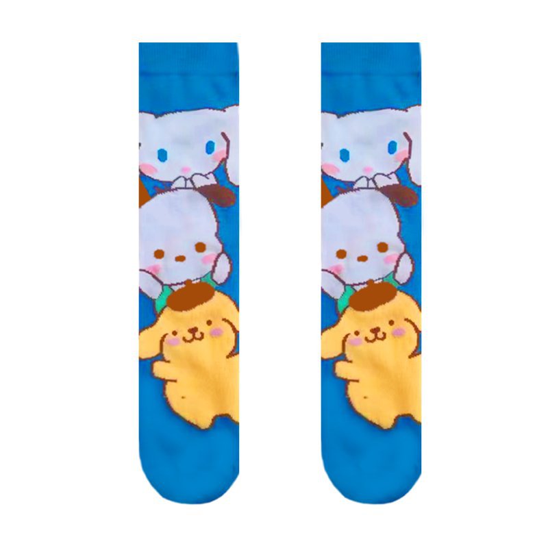 Women's Four Seasons Women's Cotton Animation Male Manufacturer Hello Kitty Ins Trendy Socks Men's Socks-5PRS