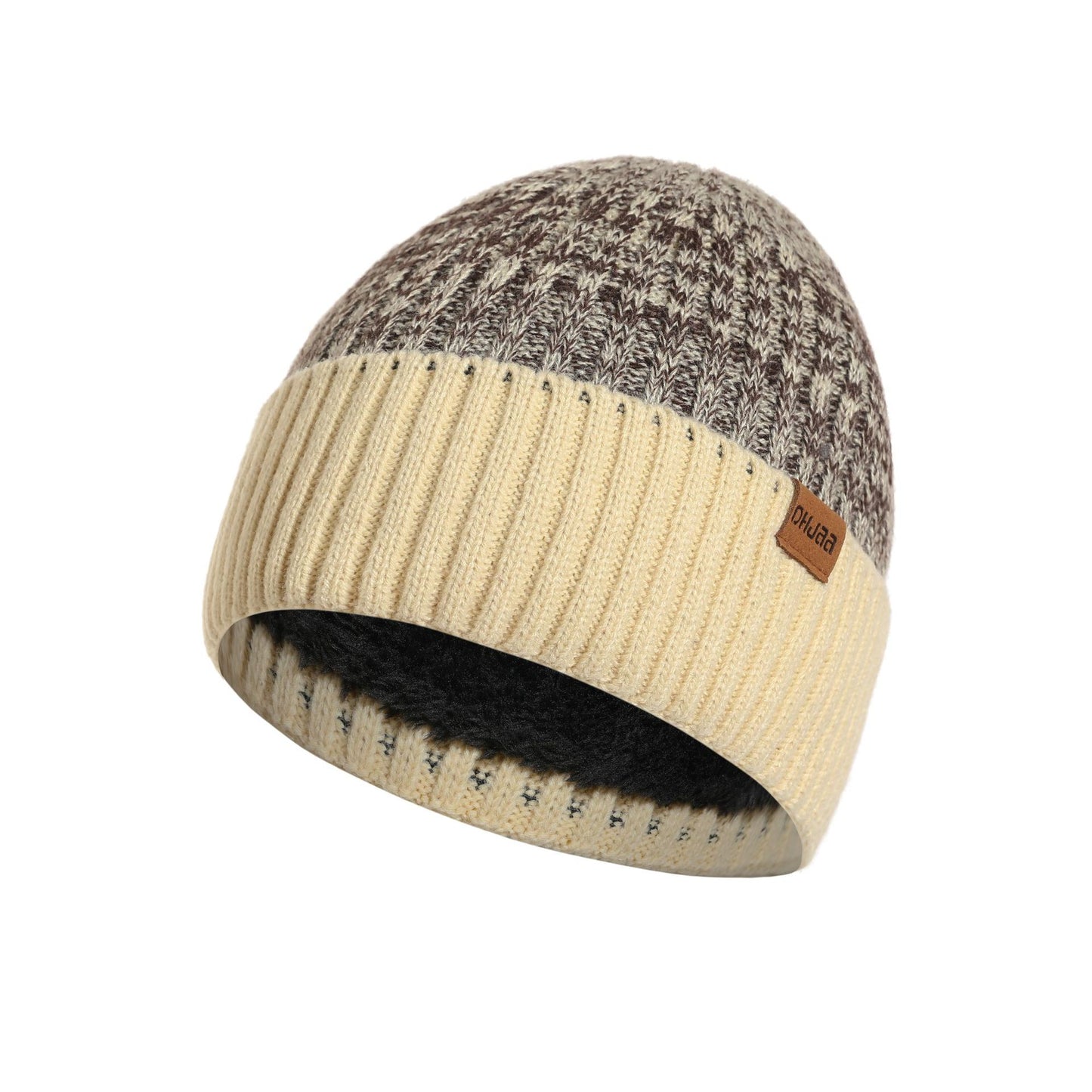Winter Men's Double Wool Hat Adult New Fleece Warm Knitted Hat