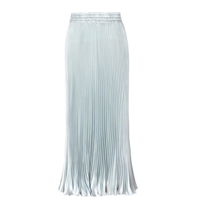 Upgrade Your Wardrobe with the 2024 High Waist Satin A-line Skirt - Perfect for Any Occasion!
