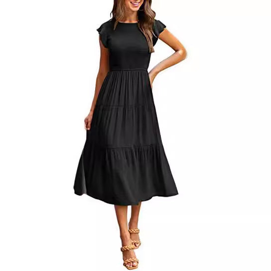 2025 Summer Viral Dress: Y2K-Inspired Cold-Shoulder Pleated Mini Dress - Sustainable Fabric Comfy Feifei Sleeves