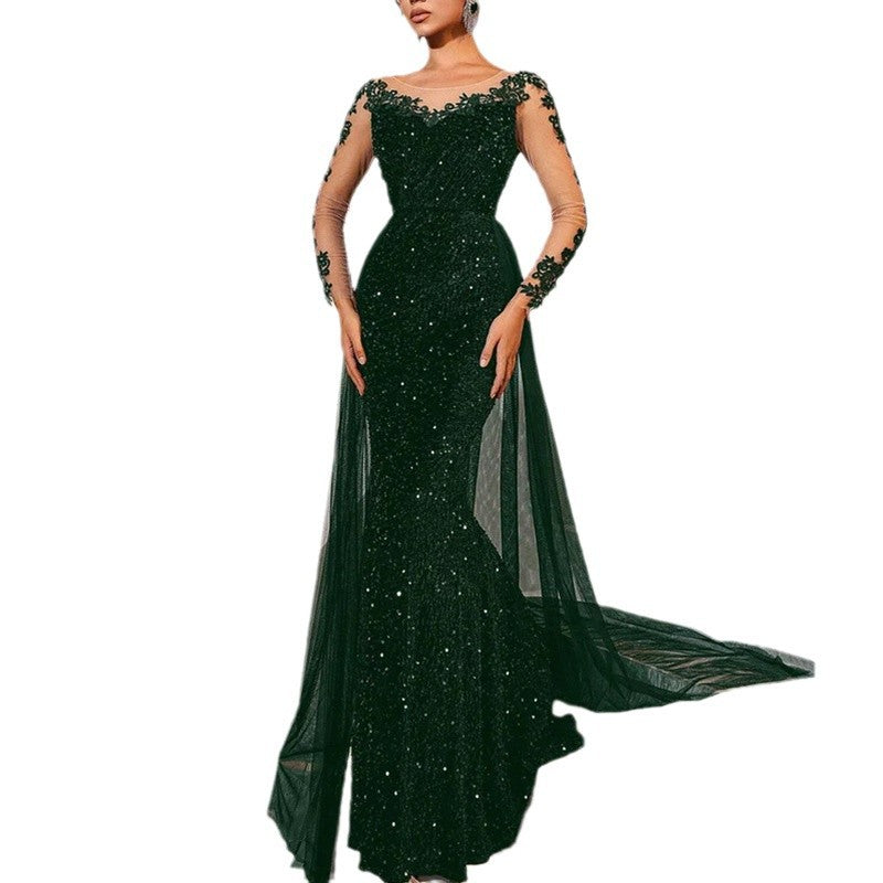Women's Ball Dress Long Dress Temperament Fashionable and Elegant Long Lace Party Evening Dress