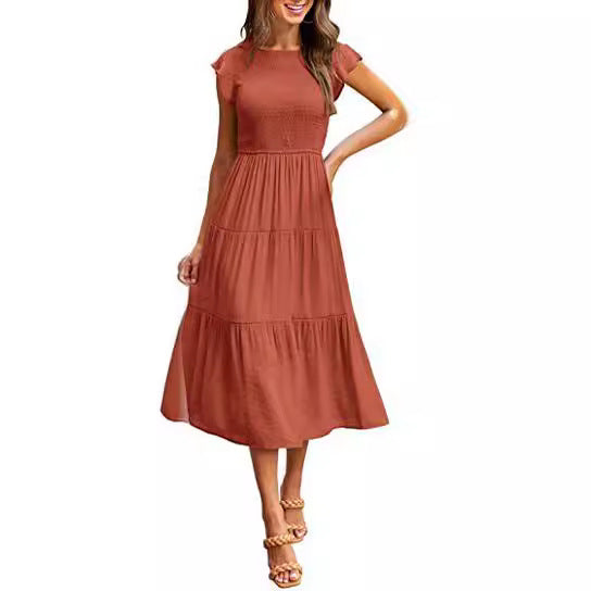 2025 Summer Viral Dress: Y2K-Inspired Cold-Shoulder Pleated Mini Dress - Sustainable Fabric Comfy Feifei Sleeves