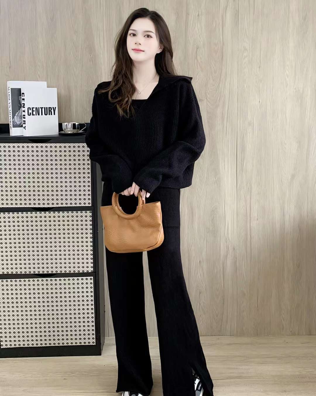 Autumn and Winter Internet Celebrity Fried Street Temperament Muse Fan Gray Fashion Leisure Sports Suit Women's Three-piece Set