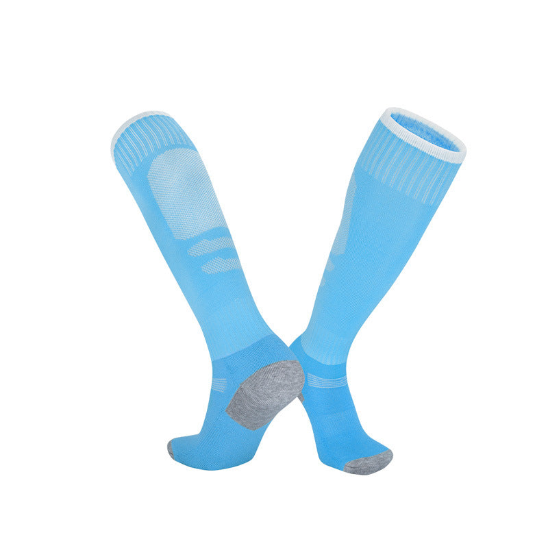 3PRS- High-Cuff Men's Football Socks, Towel Bottom Sports Socks & Children's Breathable Knee Stockings