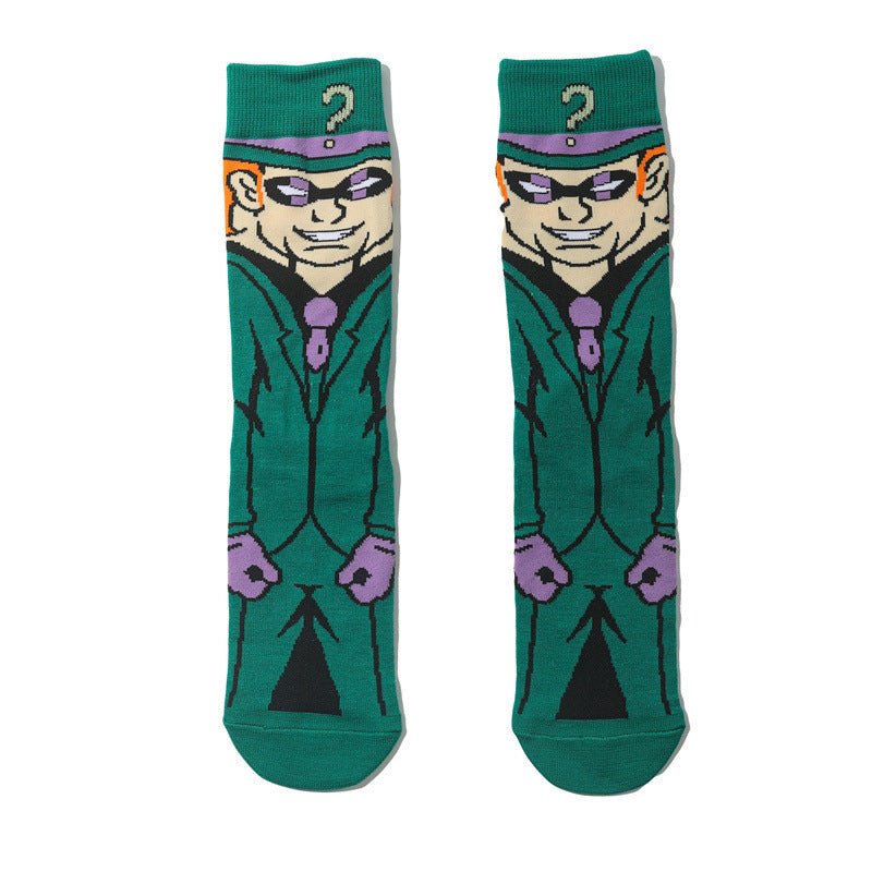 Cotton Men's Medium Tube Cartoon Sock Anime Women's Movie Socks Daredevil Socks Long Tube Tide Socks-5PRS