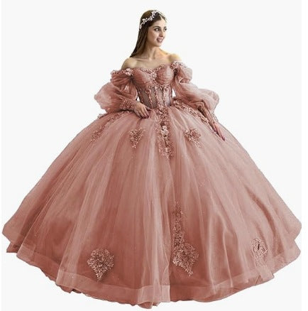 Floral One-Shoulder Tutu Dress with Bubble Sleeves - Spring Summer Elegant Party & Evening Wear