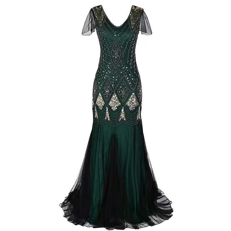 1920 Sequined Dress Retro Dress Plus Size Banquet Wedding Dress Women