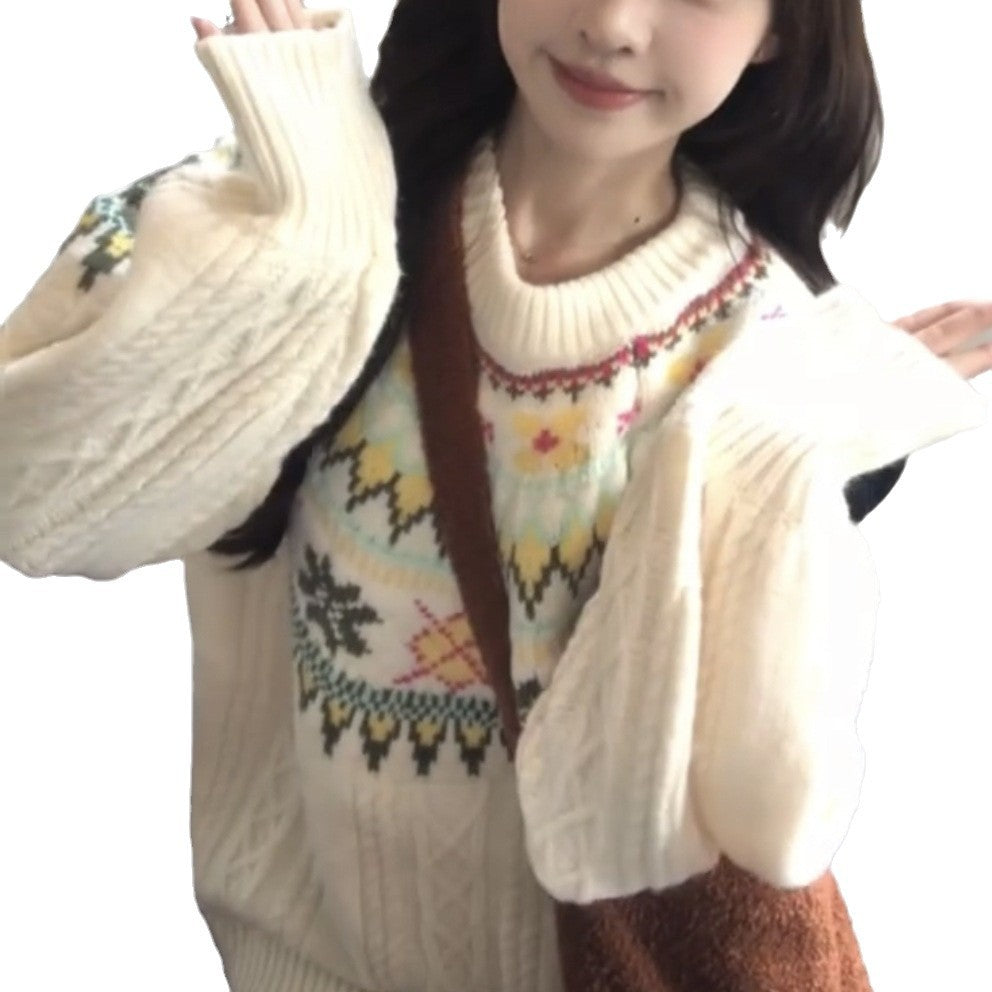 Sweet Women's New Winter Lazy High-end Korean Knitted Sweater Women