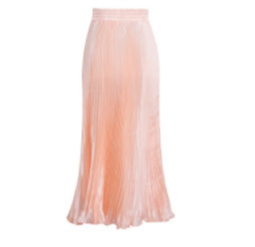 Upgrade Your Wardrobe with the 2024 High Waist Satin A-line Skirt - Perfect for Any Occasion!