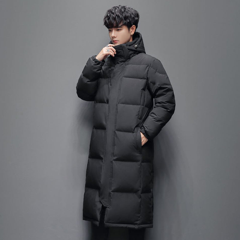 Winter Couple New Down Jackets Men's and Women's Similar Art School Uniforms Medium and Long Knee White Duck Down Jackets Men's