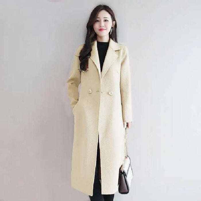 New Woolen Coat Women's New Autumn and Winter Medium and Long Large Size Woolen Loose Coat Trend