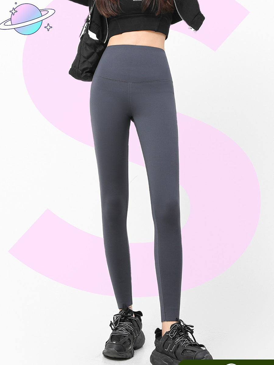 Autumn and Winter New Cashmere Protein Silk Barbie Pants Women's Outer Wear Velvet High Waist Belly Black Gold Shark Pants Leggings