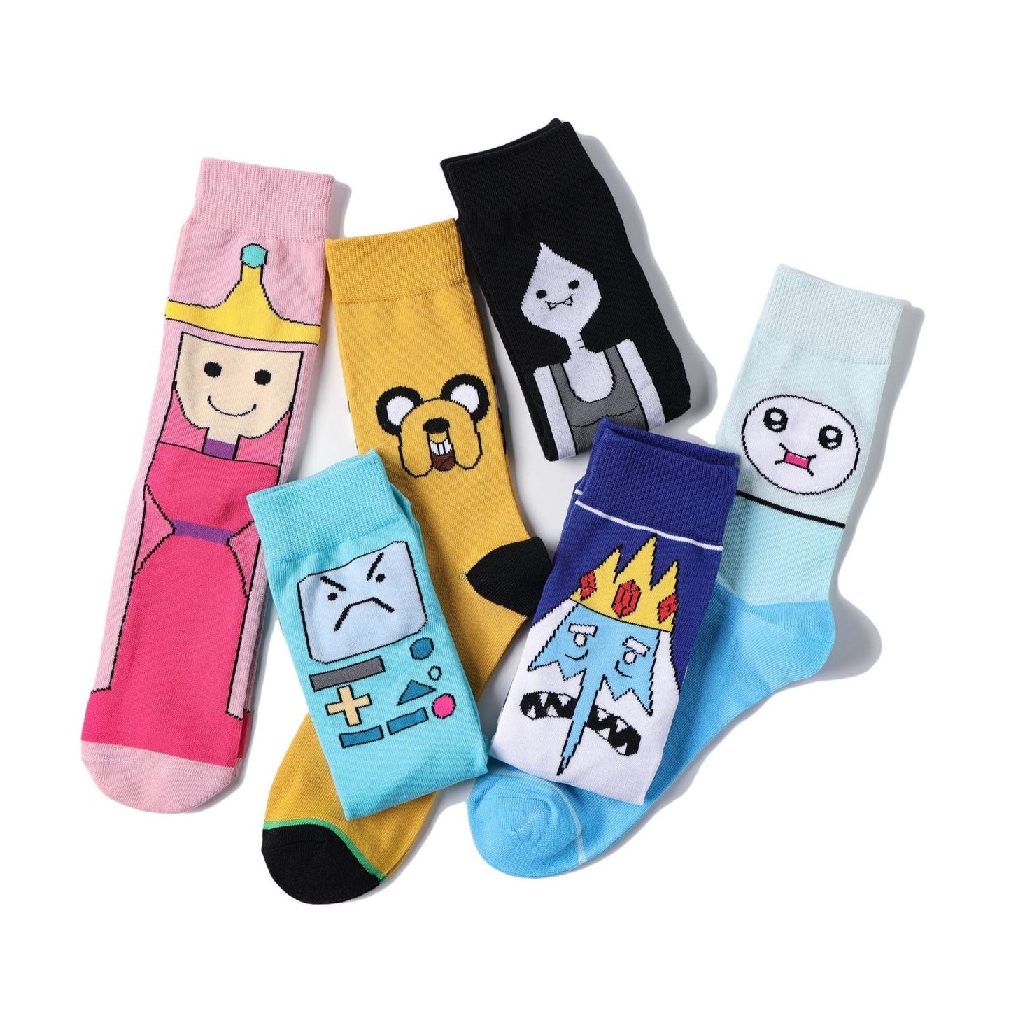 Cotton Men's Large Size Four-season Socks Casual Cartoon Trendy Socks Men's Socks Women's Ins Socks-5PRS