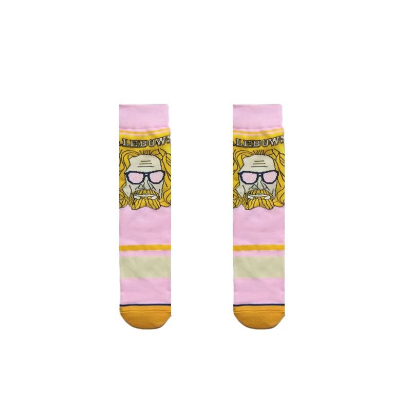 Casual Men's Cotton Socks, Four Seasons Women's Animation Tide Socks-5PRS