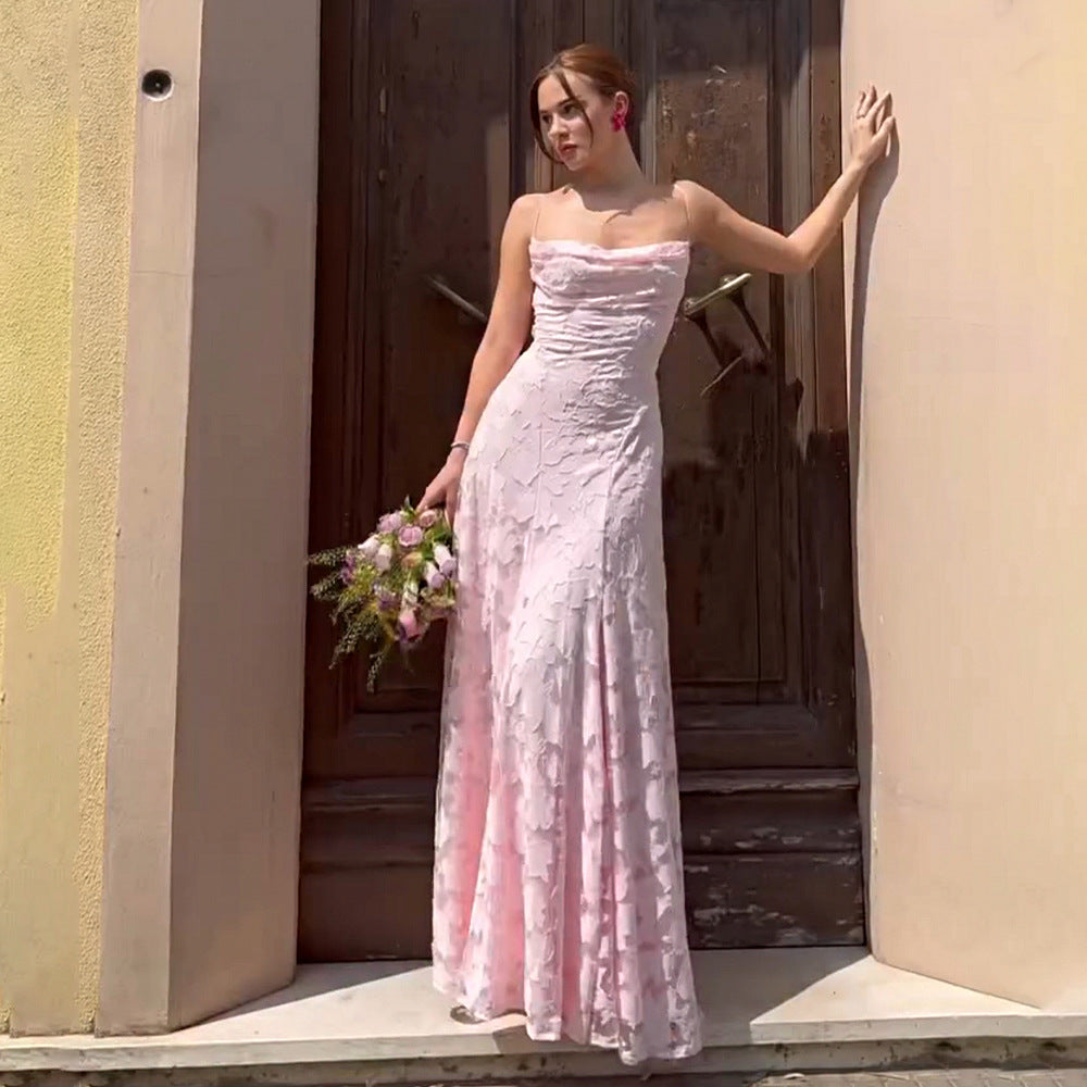 Women’s Sexy Backless Chiffon Dress: Sleeveless Evening Gown