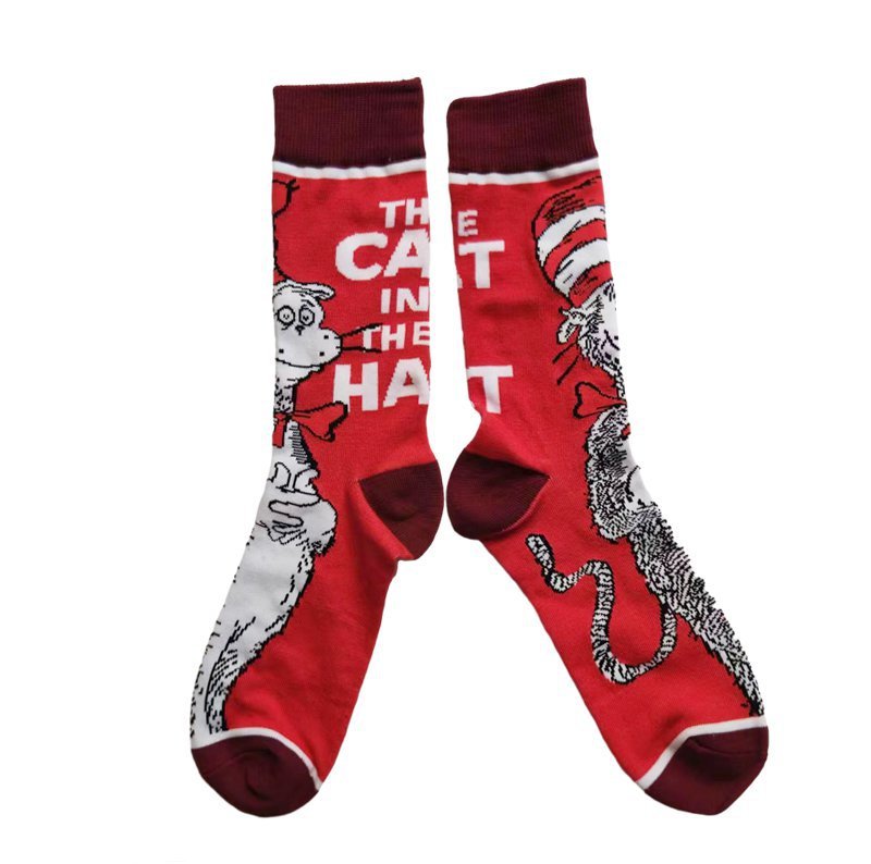 Christmas Cotton Men's Four Seasons Cartoon Tide Socks Men's Socks Animal Socks-5PRS