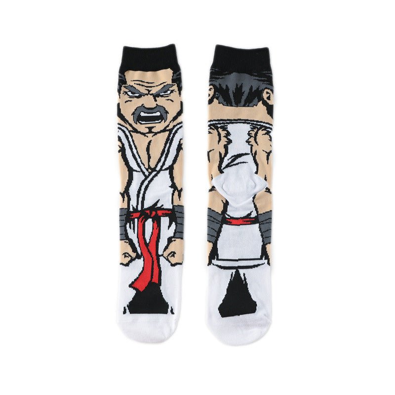 New Male Clown Medium Tube Cartoon Men's Socks Female Animation Socks Personalized Trend Skateboard Socks-5PRS