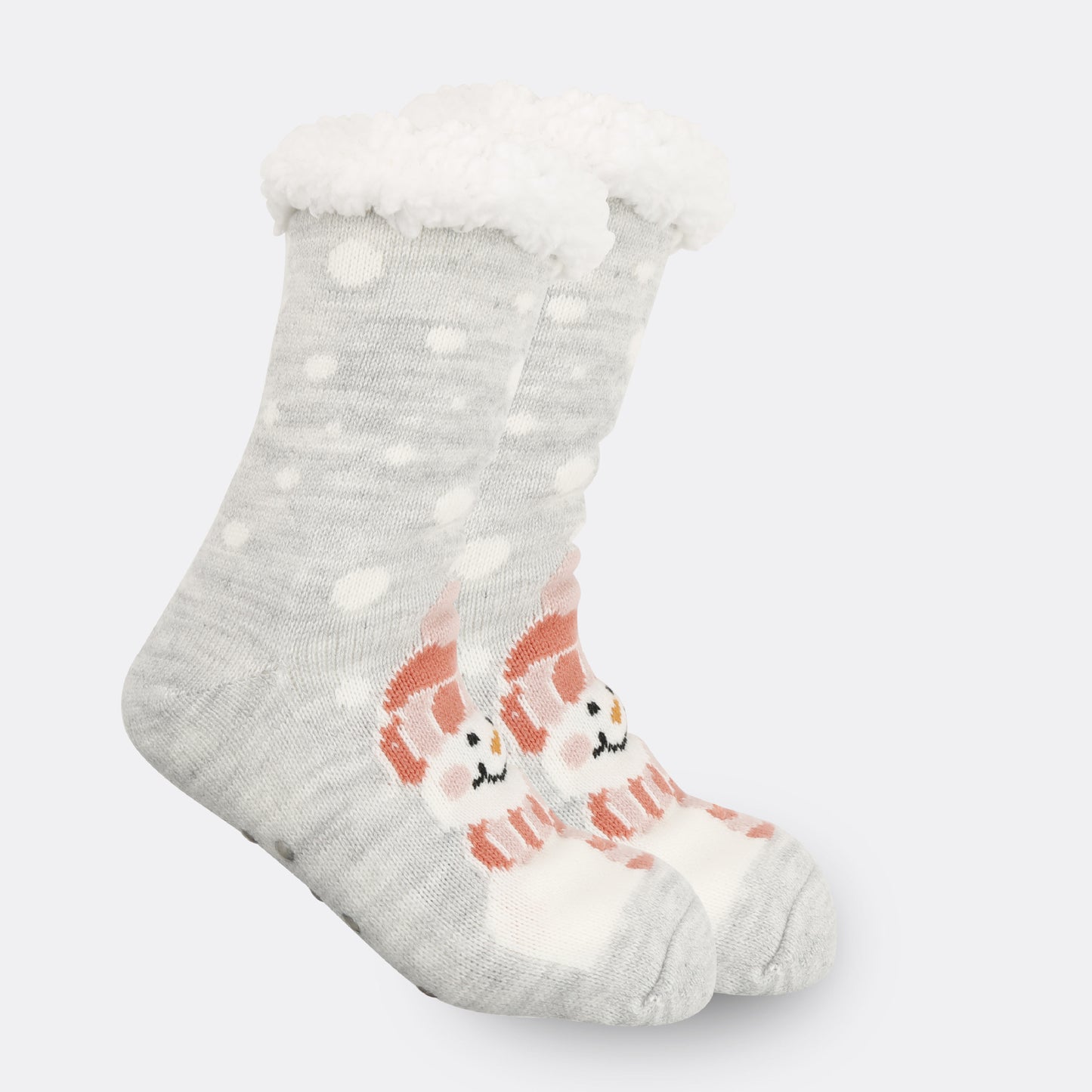 2PRS-Festive Thermal Knit Xmas Socks -Fleece-Lined Winter Sleepwear for Women, Cozy Cabin & Postpartum Recovery
