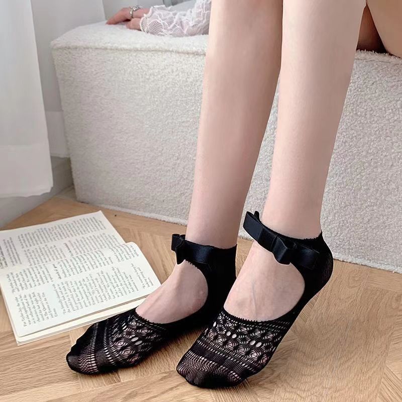 Summer Viral Lace Boat Socks:No-Show Mesh Heel Socks for Women | Breathable Gym-to-Office Invisible Footwear Trend-4PRS