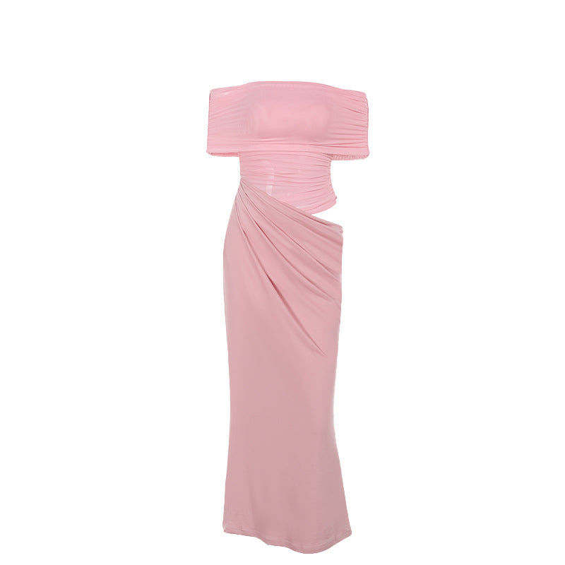 Celebrity-Inspired Sexy Bodycon Dress: One-Shoulder Cut-Out Waist Autumn Slim Midi Dress for Women