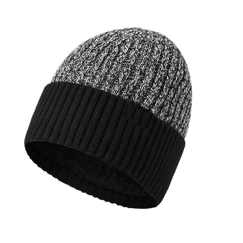 Winter Men's Double Wool Hat Adult New Fleece Warm Knitted Hat