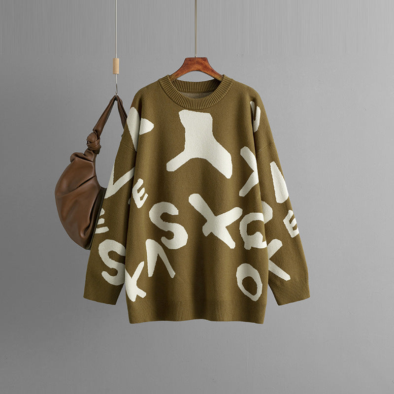 Cozy Women’s Chunky Knit Sweater - Oversized Cable Jacquard Top, Longline Loose Fit Winter Layering Sweater Shirt