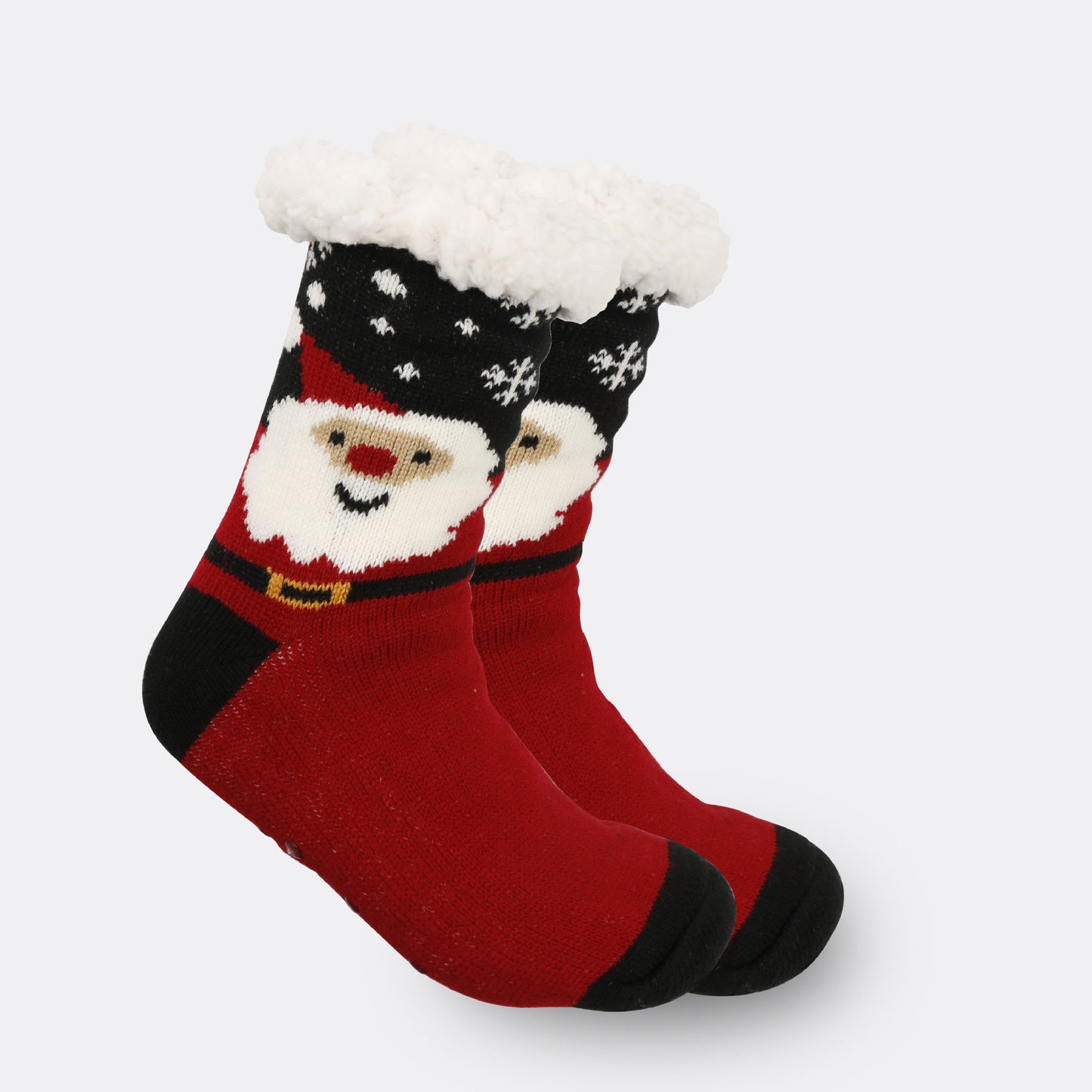 2PRS-Festive Thermal Knit Xmas Socks -Fleece-Lined Winter Sleepwear for Women, Cozy Cabin & Postpartum Recovery