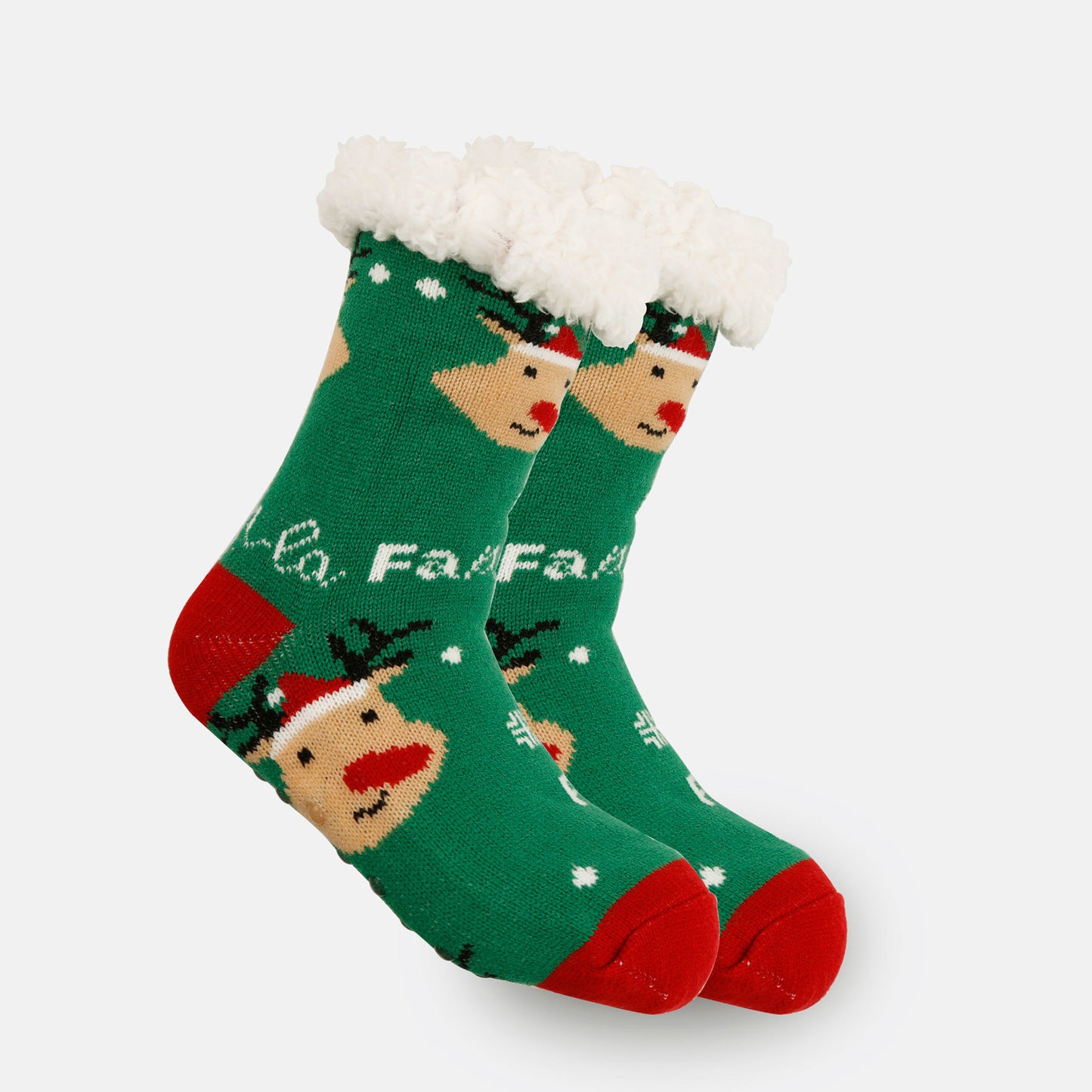 2PRS-Festive Thermal Knit Xmas Socks -Fleece-Lined Winter Sleepwear for Women, Cozy Cabin & Postpartum Recovery