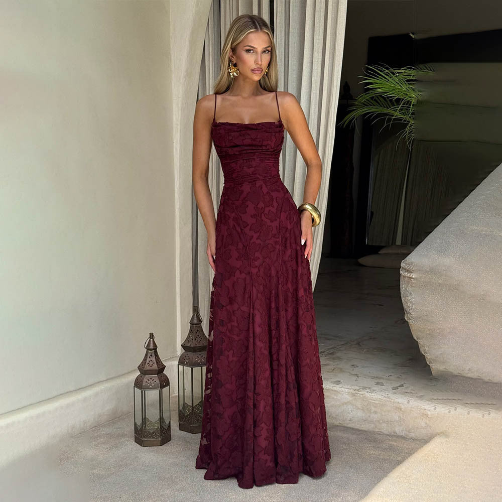 Women’s Sexy Backless Chiffon Dress: Sleeveless Evening Gown