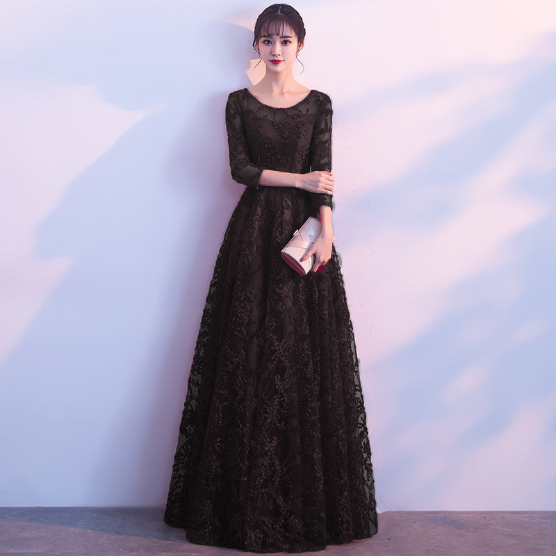 Art Test Dress Female Beauty Voice Solo Show Thin New Niche Vocal Broadcasting Host Long Performance Dress