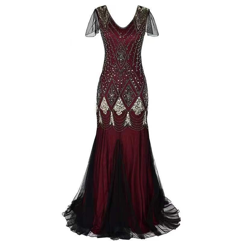 1920 Sequined Dress Retro Dress Plus Size Banquet Wedding Dress Women
