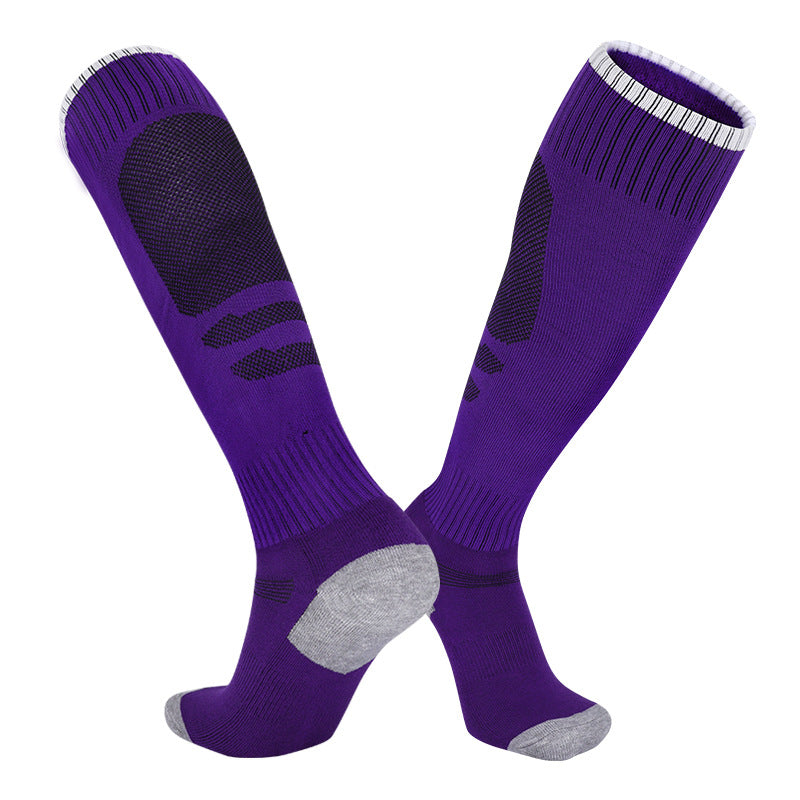 3PRS- High-Cuff Men's Football Socks, Towel Bottom Sports Socks & Children's Breathable Knee Stockings