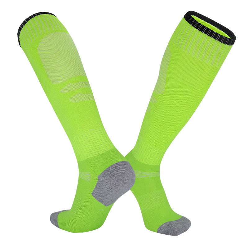 3PRS- High-Cuff Men's Football Socks, Towel Bottom Sports Socks & Children's Breathable Knee Stockings