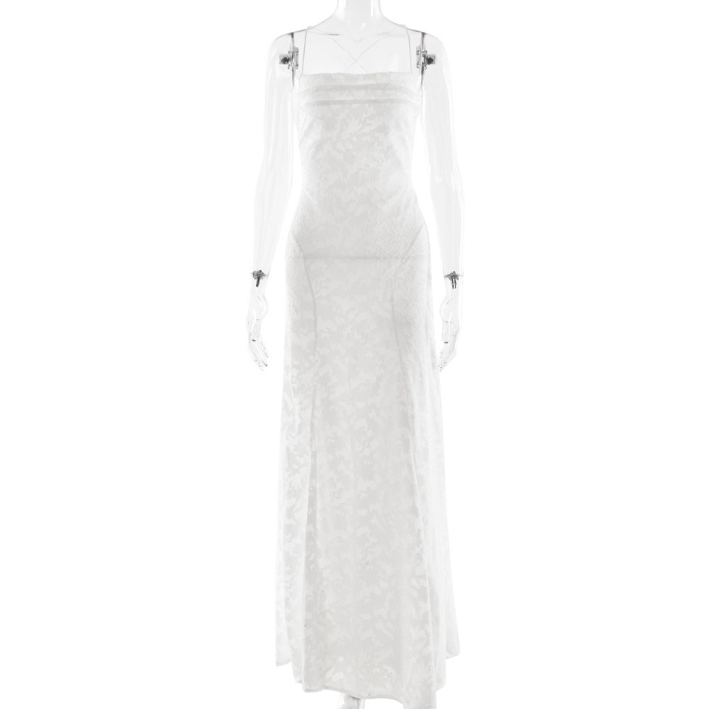 Women’s Sexy Backless Chiffon Dress: Sleeveless Evening Gown
