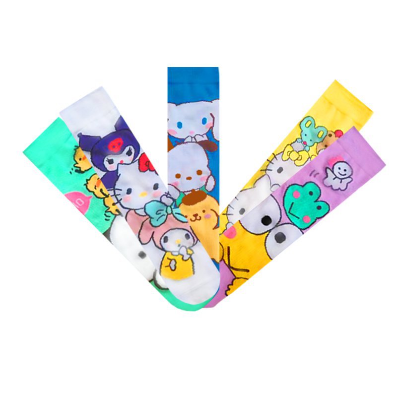 Women's Four Seasons Women's Cotton Animation Male Manufacturer Hello Kitty Ins Trendy Socks Men's Socks-5PRS